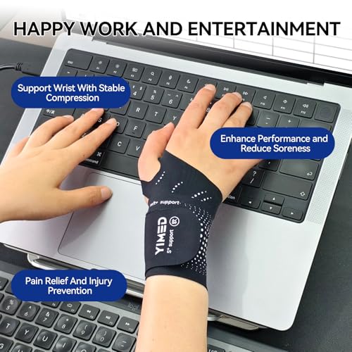 Ultra-Thin Wrist Brace Support for Carpal Tunnel, Black One Size
