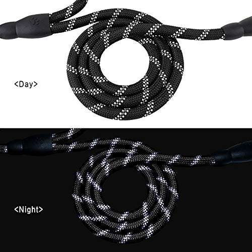 Plutus Pet Rope Dog Leash 6ft long,Traffic Padded Two Handle,Heavy Duty,Reflective Double Handles Lead for Control Safety Training,Leashes for Large Dogs or Medium Dogs,Dual Handles Leads(Black) Rope-Black - BeesActive Australia