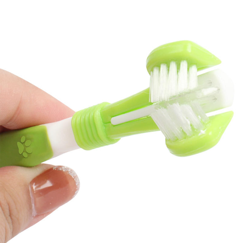 Pack of 2 Long Handle Dog Toothbrush, 360 Degree Cat Toothbrush Soft Pet Cat Dental Care Dog Oral Hygiene Deep Clean Pet Teeth Cleaning Set, Triple Head Toothbrush, Oral Care - BeesActive Australia