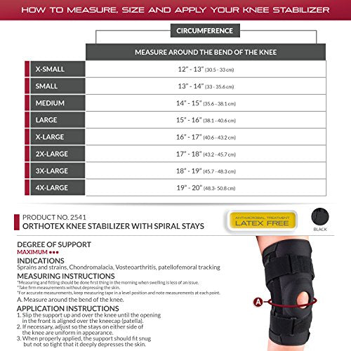 OTC Knee Stabilizer, Spiral Stays, Orthotex, 4X-Large