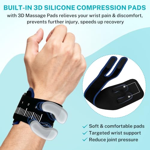TFCC Wrist Brace with Silicone Pads for Weight Bearing Strain Black