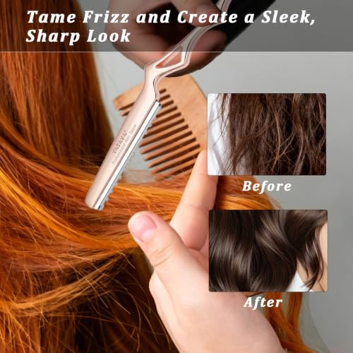 YASAKA Hair Razors For Cutting Hair with 10 Replacement Blades -Rose Gold rose gold