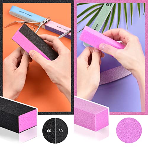 TsMADDTs Manicure Tools Kit Nail Care Kit with 3 pcs Files, 2 pcs Buffer Blocks, 2 Polishing Buffers, Cuticle Nipper, Pusher and Cuticle Oil Rose
