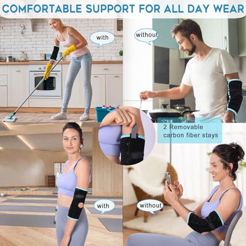 Cubital Tunnel Elbow Brace for Women Men Comfortable Night Sleep Support, Adjustable Lace Up Elbow Splints for Tendonitis ,Ulnar Nerve,Bursitis, Sprains, Strains, Sports Injury Recovery Joint, Arthritis (One size ) C016-2