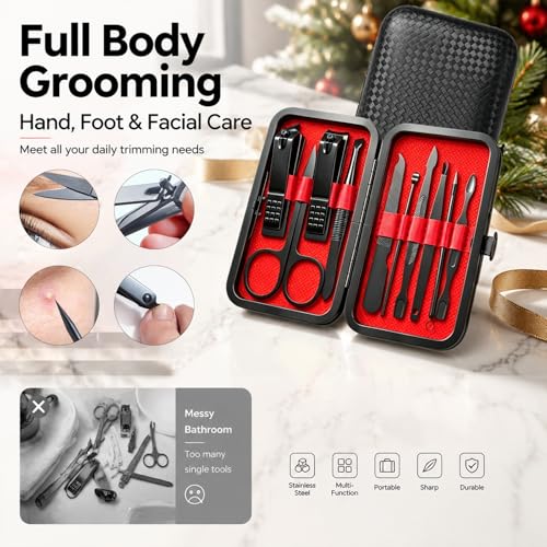 10-Pc Manicure Stocking Stuffers for Men,Teen Boy, Gift Ideal for Boyfriend