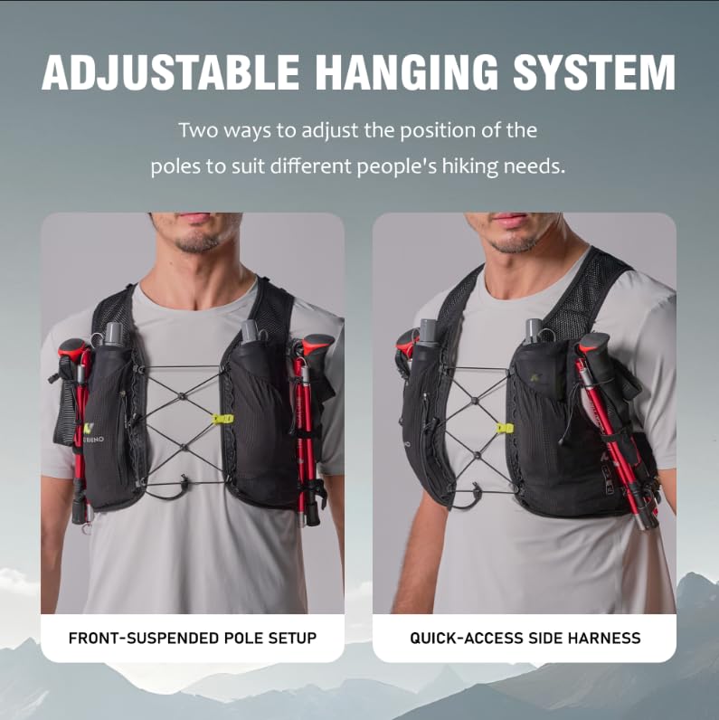 Running Hydration Vest for Women Men, Lightweight Water Vest with 2 TPU 250ML Soft Flask, Adjustable Chest Straps Runners Vest for Trial Hiking Cycling Jogging Marathon Black X-Large - BeesActive Australia