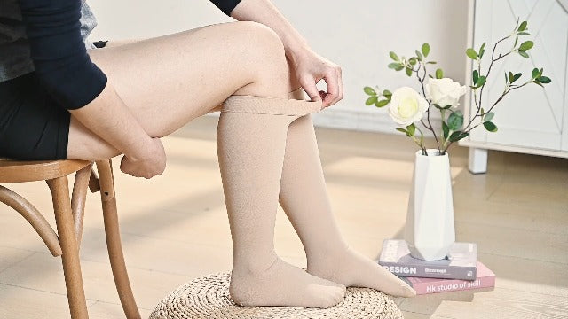 2 Pairs 20-30mmHg Knee High Compression Socks for Women,Closed Toe X-Large Black