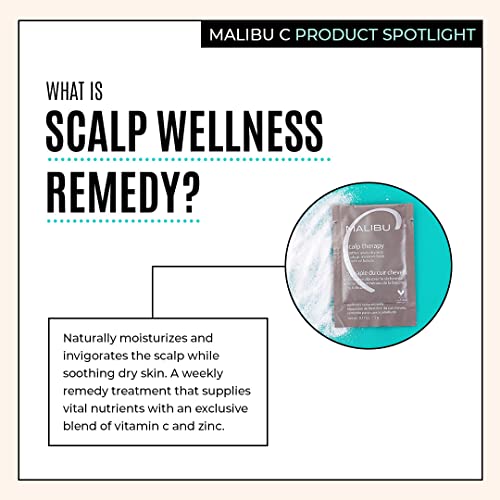 Malibu C Scalp Therapy Wellness Remedy – Dry Scalp Treatment to Soothe and Moisturize Dry Skin with Vitamin C and Zinc Gluconate – Restores Manageability (3 Packets) 3 Count (Pack of 1)