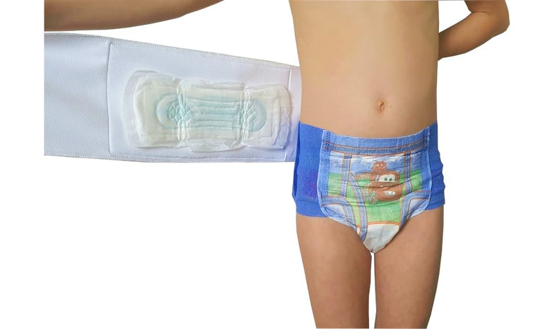 Pediatric Ostomy Wrap Mild Compression Band - White, waist size 21-24 inches | Compression Waist Wrap Bandage Support Belt to Prevent Ostomy Leaks and Secure G Tube and Feeding Tube (OWWT, Size 2)
