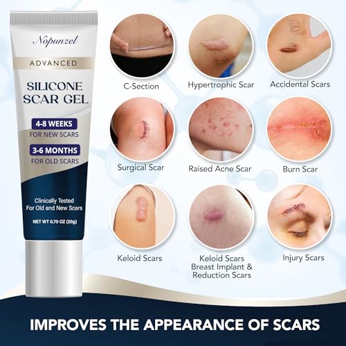 Silicone Scar Gel: Silicone Gel for Scars - Scar Cream - Advanced Scar Removal Cream for Old and New Scars - Medical Grade Silicone - Scalds Surgery Injury Stitches Burns - Fast Absorbing - 20g