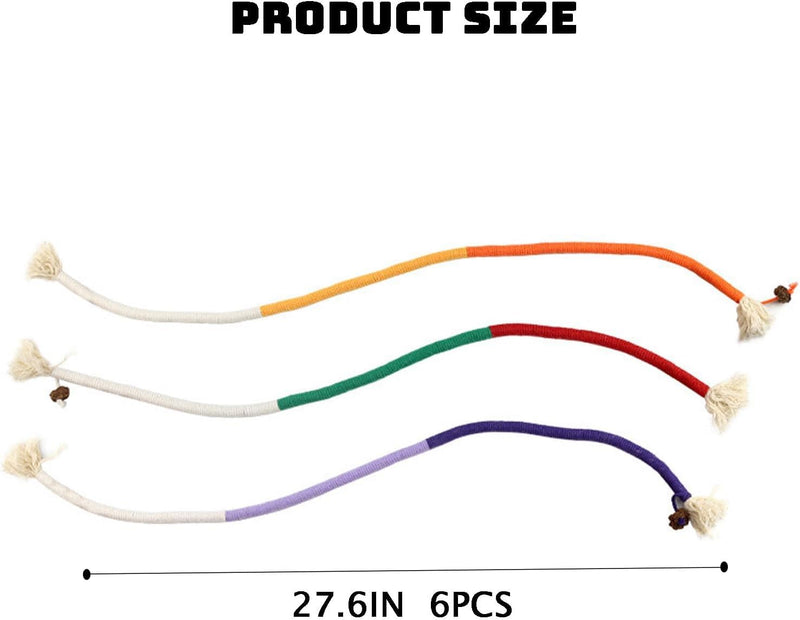 6-Pack Rope Cat Chew Toys - Interactive 27.6" Kicker Toys for Indoor Cats, Bite-Resistant, Cotton Toys for Bored Cats & Kittens of All Breeds. - BeesActive Australia
