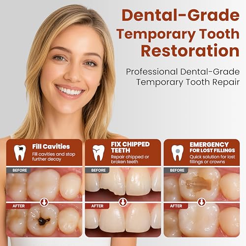 Zinc Oxide Eugenol Dental Cement, Temporary Dental Care Kit for Tooth Repair, Tooth Cement for Crown, Bridges and Missing Tooth, Improving Smile Orange