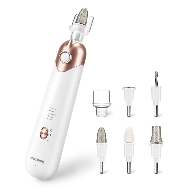 Professional Manicure Pedicure Kit, Electric Nail File Set, Cordless Electric Nail Drill Machine, 5 Speeds Hand Foot Care Tool for Nail Grind Trim Polish(White) White - BeesActive Australia