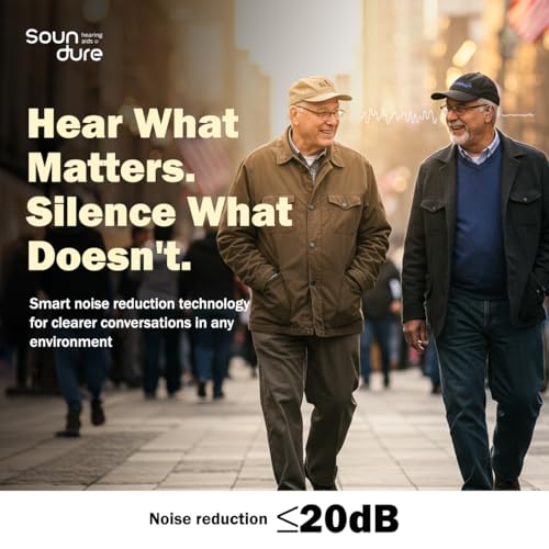 Rechargeable Hearing Aids for Seniors with Fast Charging Case and Volume Control - OTC Hearing Aids for severe hearing loss - Ear Hearing Aids with Noise cancellation - Lightweight In-Ear Hearing Amplifiers for Seniors