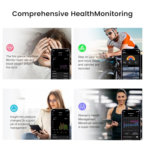 Smart Ring for Women & Men, IP68 Health Fitness Tracker (Pink, 10) Pink