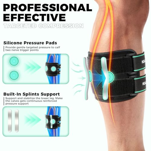 Healrecux Sciatic Ease Nerve Knee Brace, Sciatica Pain Relief Devices with Pressure Pads Targeted Compression for Sciatic Pain, Lower Back, Hip, Calf Brace for Sciatica Nerve Black