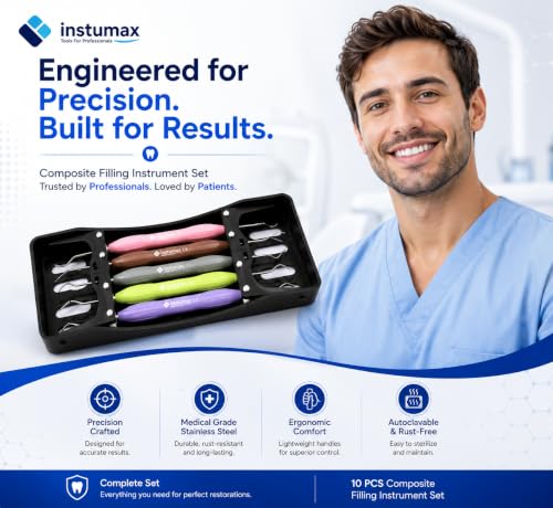 Silicone Handle Dental Composite Filling Instruments Kit 5pcs