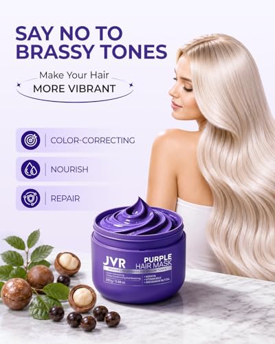 JVR Purple Hair Mask Toner for Blonde, Bleached, Silver & Gray Hair 9.88 oz