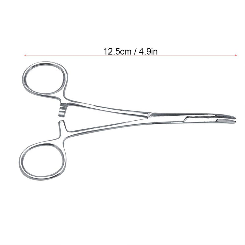 Hemostat Pliers, Stainless Steel Pet Dog Grooming Ear Cleaning Clamp Dog Cat Scissors Hair Clip Tool Curved Tip Non-Slip Locking Tweezers Removing Dog Ear Hair Care Tools Small - BeesActive Australia