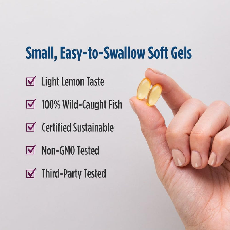 Nordic Naturals Complete Omega Jr. Kids Fish Oil, Lemon - 90 Mini Soft Gels | 283mg Omega-3s & 35mg GLA. Supports healthy cognition & nervous system function. Non-GMO. Lemon flavor. 45 servings. 90 Count (Pack of 1) Standard Packaging