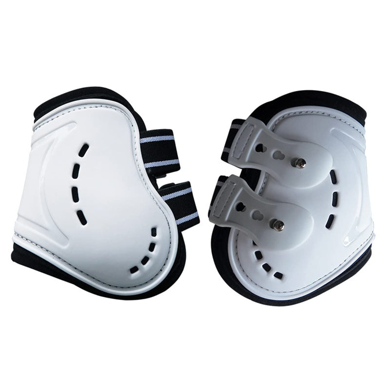 Horse Boots Open Front Jumping Tendon Sport Boots, Hind Fetlock Boots, Secure Leg Protection, Classic Breathable Equine Supplies, Set of 4 M White - BeesActive Australia