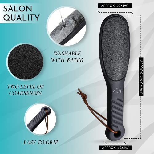 Foot rasp Pedicure Foot File - Removes Damaged and Hard Skin, Avoids Callus Buildup – Gentle, Fine File for At-Home Professional Treatment (Black, Waterproof, Comes with Original Pouch)