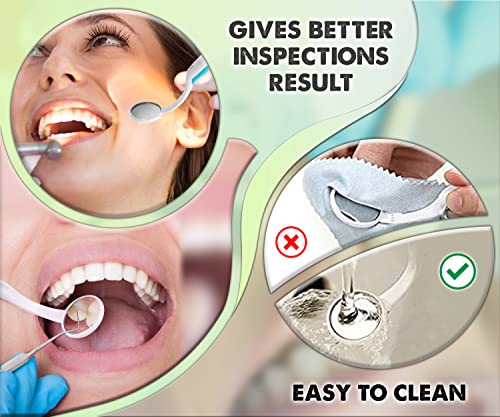 Dental Mirror for Teeth with LED Light – Dentist Mirror for inside Mouth, Gums & Tongue – Anti-Fog Reusable Mouth Mirror Dental for Home Use, handheld dental mirror by ARSUK – 2 Pack