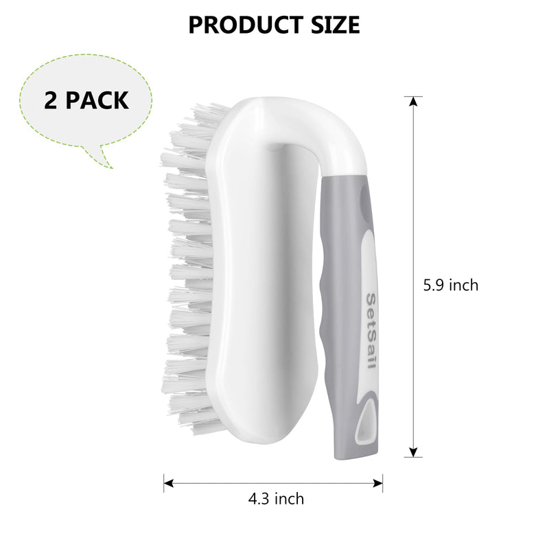 SetSail Scrub Brush, Heavy-Duty Scrub Brushes for Cleaning with Stiff Bristles Cleaning Brush for Shower, Bathroom, Carpet, Kitchen and Bathtub Scrubber - 2 Pack 2-pack - BeesActive Australia
