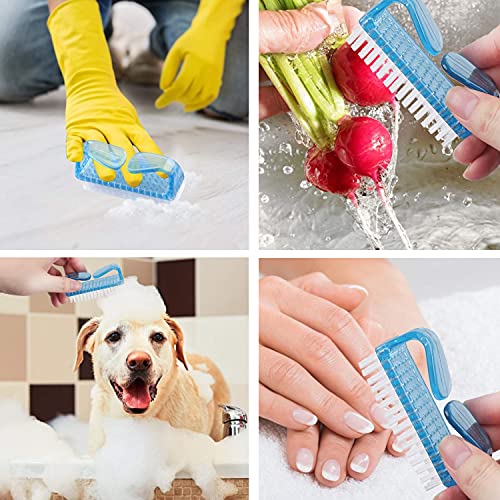 10 Pcs Handle Grip Nail Brush, Hand Fingernail Scrub Cleaning Brushes for Toes and Nails Cleaner, Pedicure Scrubbing tool kit for Men and Women (Multicolor)