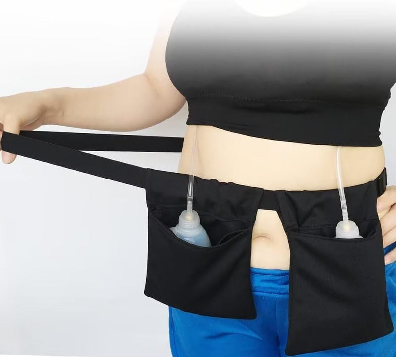 Mastectomy Drain Holder Drainage Pouch with Shower Bag for Breast Mastectomy Breast Reduction Augmentation Tummy Tuck Breast Cancer Recovery Support Post Surgery Supplies (4-Pocket Belt + Bath Bag) 4-pocket Belt +Bath Bag