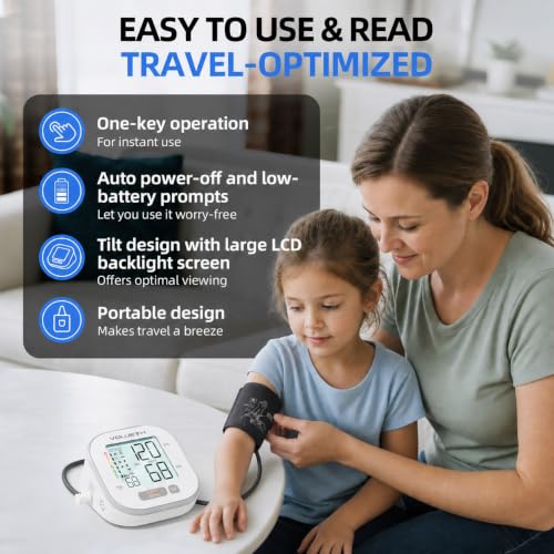VOLUETH Pediatric Blood Pressure Cuff，FDA Cleared Blood Pressure Monitor Small, Medium/Large & XL Sizes