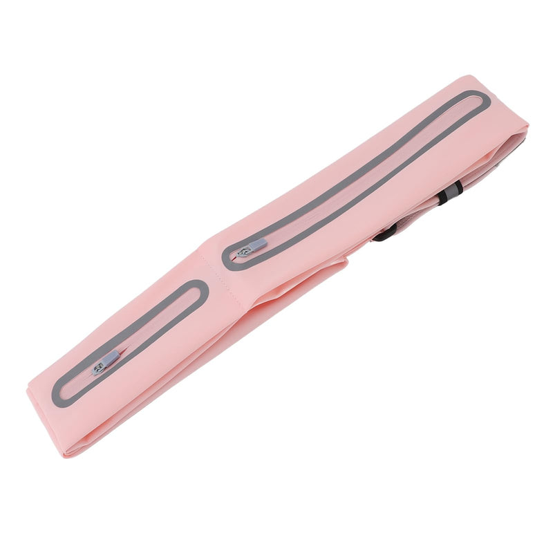 YUYTE Slim Running Belt Fanny Pack, Portable Fitness Waist Pack Bag Phone Holder for Exercise, Hiking, Cycling, Jogging and Workout with Reflective Strips (Pink) Pink