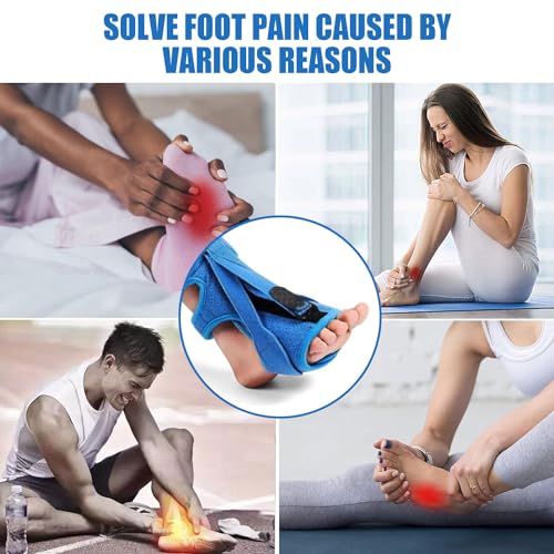 Plantar Fasciitis Night Splint-Upgrade 3 Adjustable Planter Facetious Relief Brace,Plantar Fasciitis Relief Women Men Straps,Support Relief Foot Drop Achilles Tendonitis(Blue-2PC)