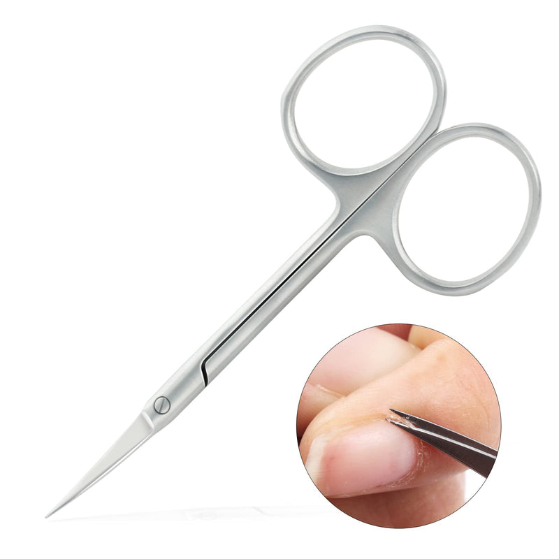 Qunzhao Cuticle Scissors for Women and Men Curved Stainless Steel with Tip Grooming Blades Manicure Nail for Dry Skin Nail Scissors (2) 02 - BeesActive Australia