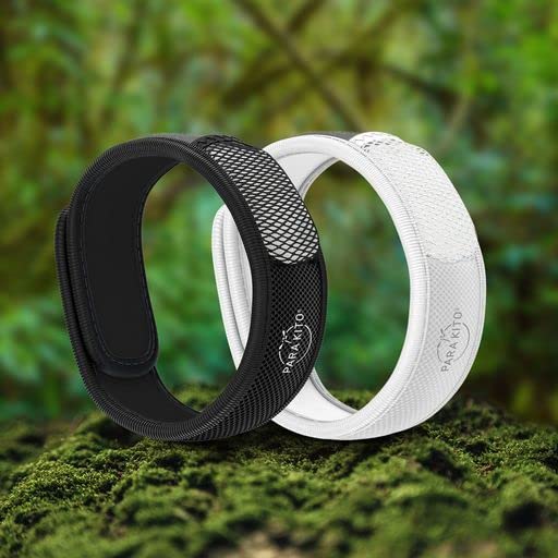 Para'Kito Mosquito Bonus Pack - 2 Mosquito Wristbands | 2 Refills (Black + White) + Insect Repellent Spray Black/White - BeesActive Australia