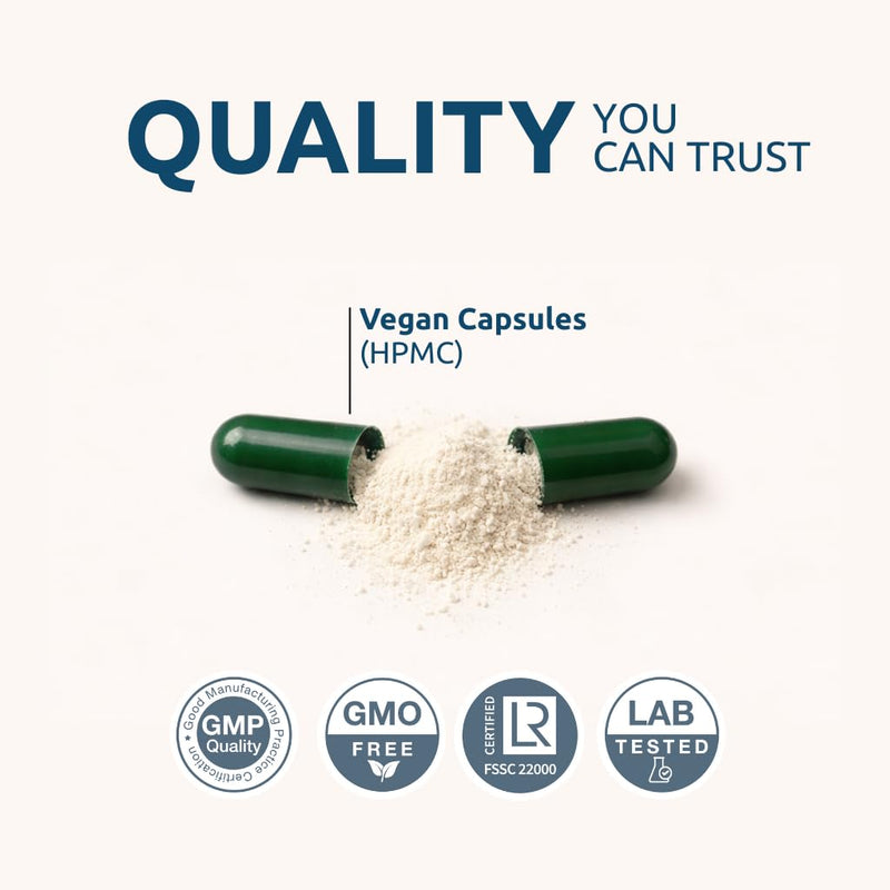 Vitamin C 1000 mg High-Potency Supplement, 60 Vegan Capsules, Lab Tested | Non-GMO Vitamin C, Vegan Capsules for Convenient Everyday Antioxidant Support, made in an EU GMP-certified facility