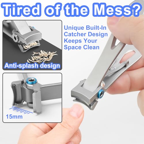 SOUTHMAN Toenail Clippers for Thick & Ingrown Nails Toenail Clippers Kits Stainless Steel Super Sharp Curved Blade Grooming Nail Tool for Man & Women Nail Clippers (9pcs) 9pcs