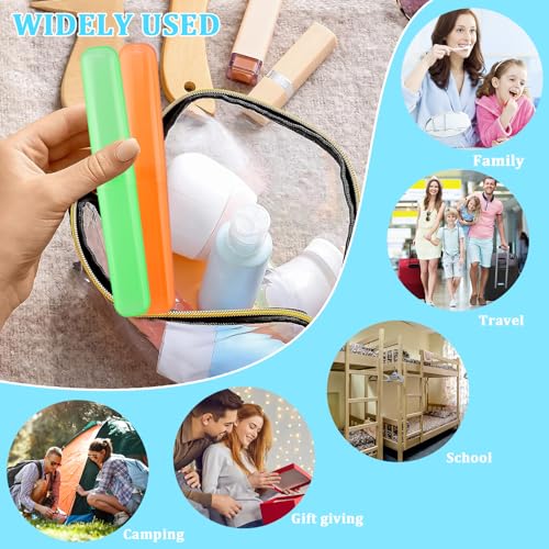 SIKEMAY 50 PCS Travel Toothbrush Holder Bulk, Back to School, Classroom Pencil Case for Kids, Toothbrush Case for Travel, Bathroom, Indoor, Outdoor, Trip, Camping, School 50 pack