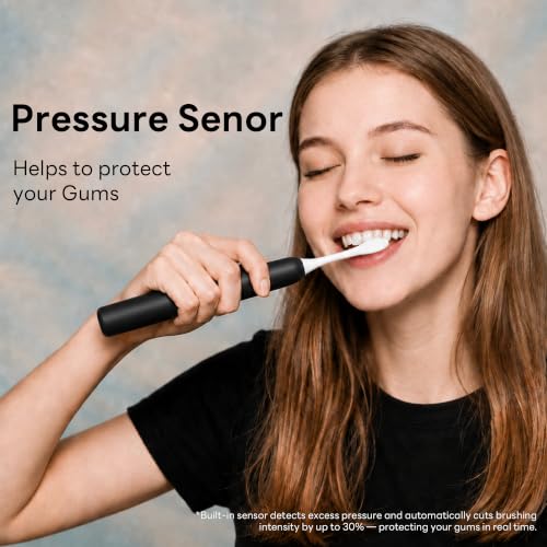 SAKYPRORAL AI Electric Toothbrush for Adults, Sonic Rechargeable Whitening Toothbrush with 6-Zone Tracking, Soft Replacement Heads & Travel Case (Black, 1 Count) Black 1 Count (Pack of 1)