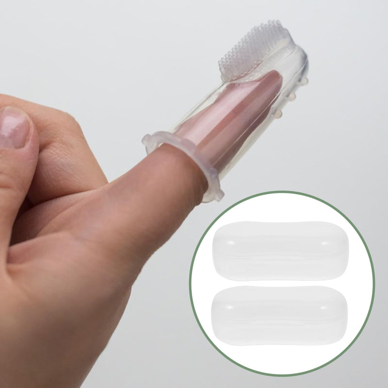 HEALLILY 20Pcs Dog Finger Toothbrush Storage Box Portable Transparent Case Compact Pet Dental Care Organizer Easy Carry for Travel and Home