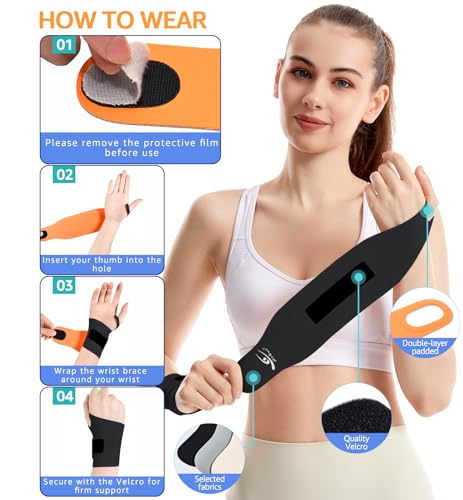 HiRui Ultra-Thin Elastic Wrist Brace Wrist Wraps, Compression Wrist Straps Support for Carpal Tunnel Arthritis Tendonitis Sprains Pain Relief Workout, Soft & Comfortable (Black (Pack of 2)) Black (Pack of 2)