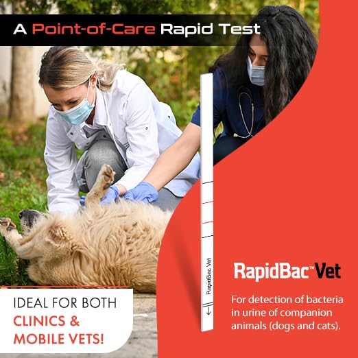 RapidBac™ Vet – 15-Minute at-Home Urine Test for Dogs and Cats to Quickly Screen for UTI Causing Bacteria, 1 Pack