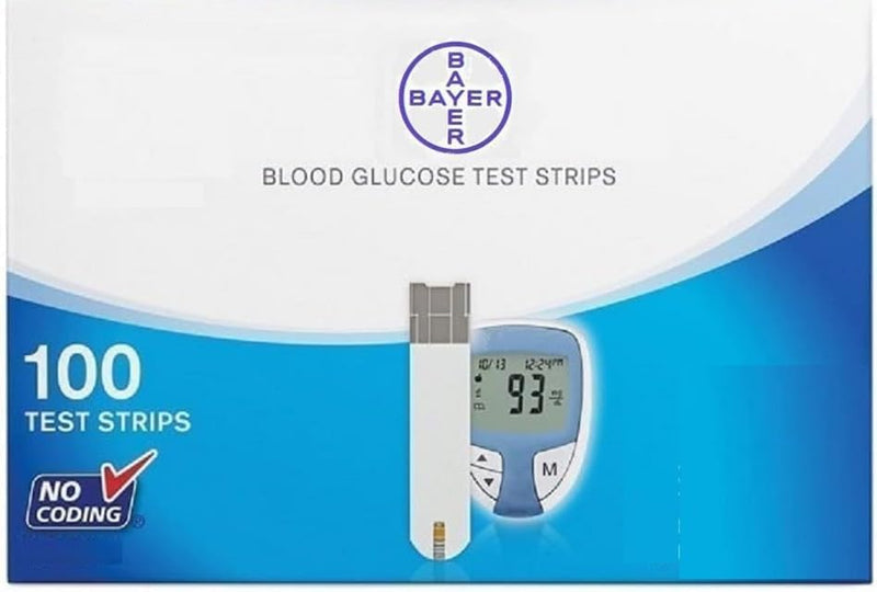Generic Strips compatible for Bayer Glucose Monitors, 100 Ct - BeesActive Australia