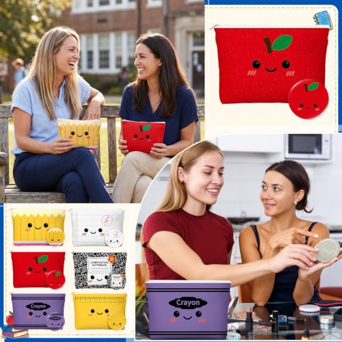 Geelin 12 Sets Teacher Gifts Set Cosmetic Makeup Bags Makeup Mirrors