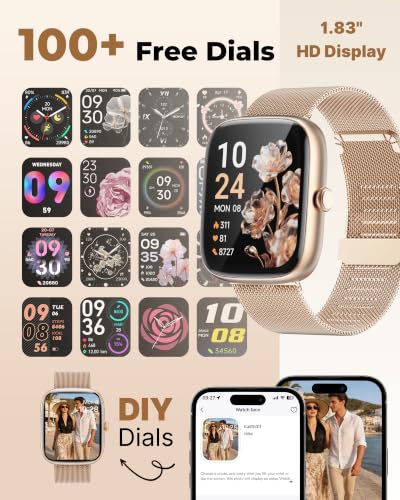 Smart Watches for Women Android/iPhone, Fitness Trackers with Answer/Call Gold