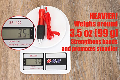Weighted Pen for Hand Tremors Fat Pen for Arthritic Hands (1 Pack) Red