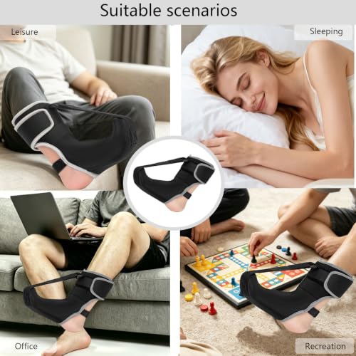 Plantar Fasciitis Night Splint with Massage Ball,Upgraded Planter Fasciitis Relief Brace,Relief Brace for Foot Drop,Heal Spur,Arch Pain,Achilles Tendonitis & Foot Fatigue Relief,Unisex Foot Brace(L) L