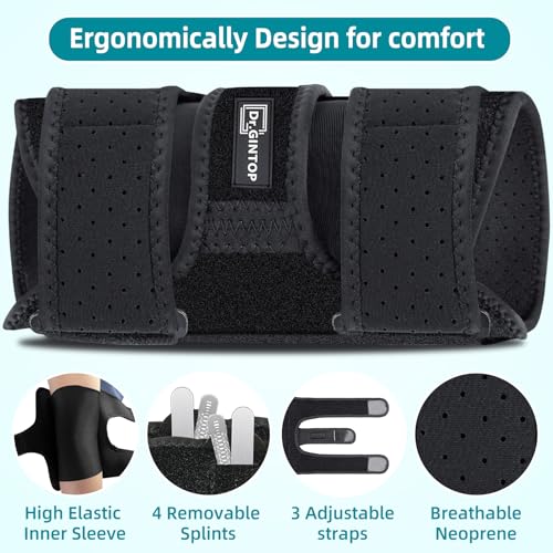 Elbow Brace for Cubital Tunnel Syndrome, Elbow Splint for Sleep Black-Right