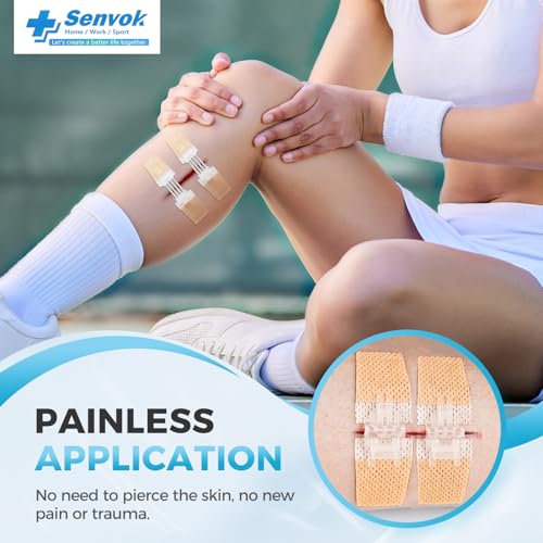Wound Closure Device 4 Pcs - Zip Sutures & Butterfly Bandage | Stitchless Wound Repair, Rapid Hemostasis for Hiking, Camping, Wilderness Survival | Outdoor First Aid Essentials Non-woven 4 PCS
