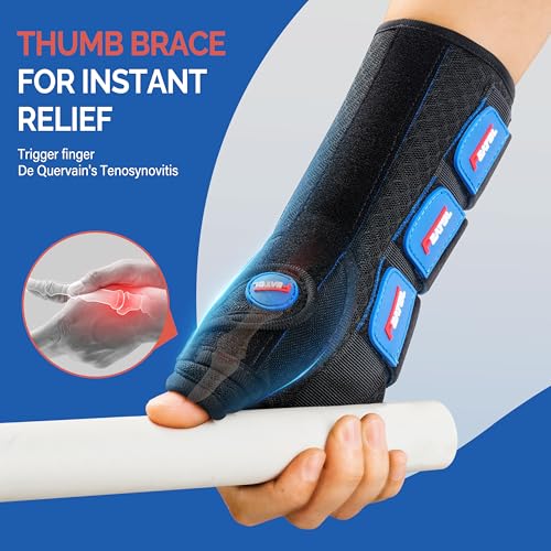 FEATOL Wrist and Thumb Brace + Thumb Brace, Right Hand, Size S/M, Wrist 5-6.5"